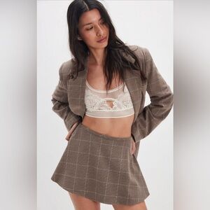 Paradise Found Menswear Skort NWOT chocolate combo